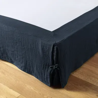 Cache-sommier 160 X 200 Cm – Double Gaze De Coton 125 G/m² – Gaïa Minuit Cache-sommier 160 X 200 Cm – Double Gaze De Coton 125 G/m² – Gaïa Minuit