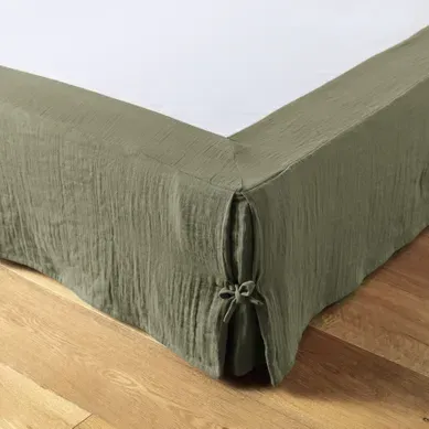 Cache-sommier 180 X 200 Cm – Double Gaze De Coton 125 G/m² – Gaïa Romarin