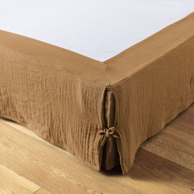 Cache-sommier 160 X 200 Cm – Double Gaze De Coton 125 G/m² – Gaïa Camel Cache-sommier 160 X 200 Cm – Double Gaze De Coton 125 G/m² – Gaïa Camel