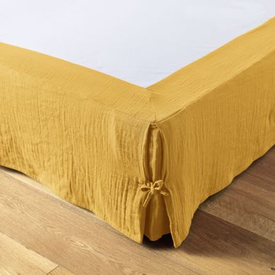 Cache-sommier 160 X 200 Cm – Double Gaze De Coton 125 G/m² – Gaïa Safran Cache-sommier 160 X 200 Cm – Double Gaze De Coton 125 G/m² – Gaïa Safran