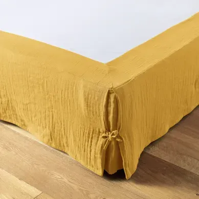 Cache-sommier 90 X 190 Cm – Double Gaze De Coton 125 G/m² – Gaïa Safran
