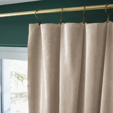 Rideau Ajustable + 8 Anneaux Pince – Velours De Coton César – 140 X 270 Cm - Pampa