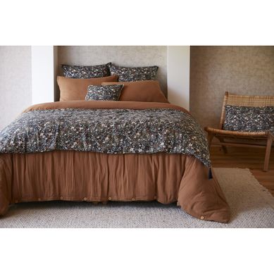 Bout De Lit 90 X 200 Cm – Double Gaze De Coton Imprimée – Capucine Minuit