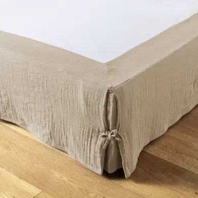 Cache-sommier 160 X 200 Cm – Double Gaze De Coton 125 G/m² – Gaïa Ficelle Cache-sommier 160 X 200 Cm – Double Gaze De Coton 125 G/m² – Gaïa Ficelle