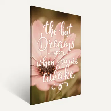 Tableau Les Meilleurs Rêves Se Produisent Quand Vous Êtes éveillé (1 Partie) 60 X 90 Cm Rose Tableau Les Meilleurs Rêves Se Produisent Quand Vous Êtes éveillé (1 Partie) 60 X 90 Cm Rose