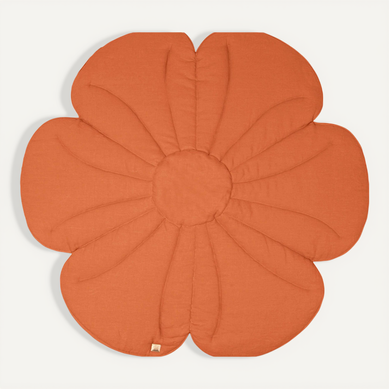 Tapis De Sol Molletonné Bébé Fleurs Orange 110x110x3cm Tapis De Sol Molletonné Bébé Fleurs Orange 110x110x3cm