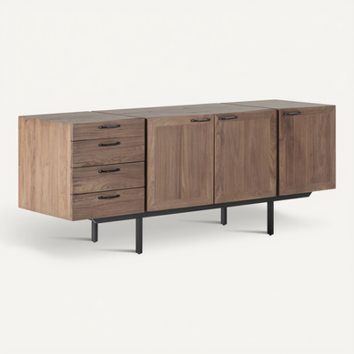 Buffet Design élégant En Bois D'orme Et Métal Buffet Design élégant En Bois D'orme Et Métal