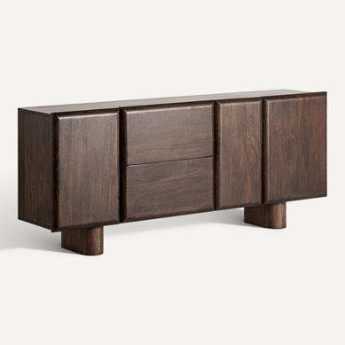 Buffet Craigh Style Art Déco En Bois De Mango Marron Buffet Craigh Style Art Déco En Bois De Mango Marron