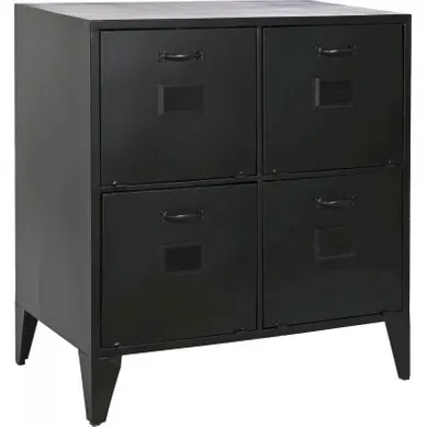 Commode élégante Métal Noir Aspect Industriel Commode élégante Métal Noir Aspect Industriel