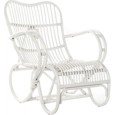 Fauteuil élégant Blanc En Rotin Durable Et Confortable Fauteuil élégant Blanc En Rotin Durable Et Confortable
