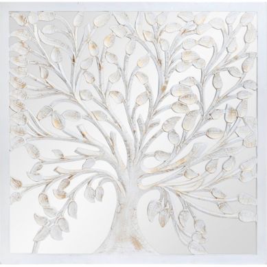 Panneau Décoratif Arbre Blanc Effet Sculpté élégant