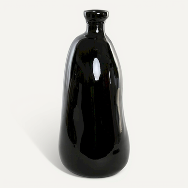 Vase Organique Noir En Cristal Recyclé Style Urban Chic Vase Organique Noir En Cristal Recyclé Style Urban Chic