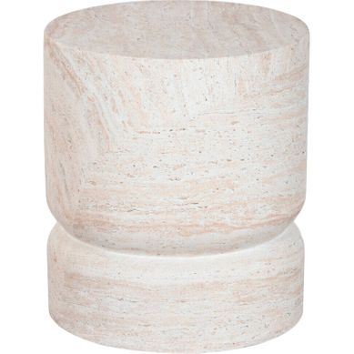 Table D'appoint Effet Travertin Style Néoclassique En Fibre De Verre Table D'appoint Effet Travertin Style Néoclassique En Fibre De Verre