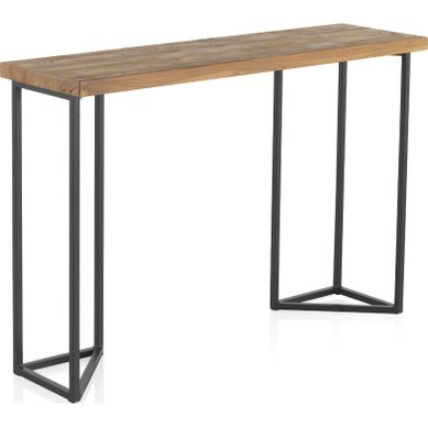 Console Industrielle Bois D'orme Et Pieds Métal Noir Console Industrielle Bois D'orme Et Pieds Métal Noir