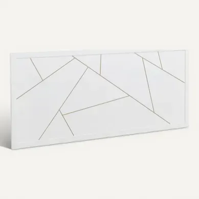 Tête De Lit Blanc Laqué Décor Doré Design Contemporain