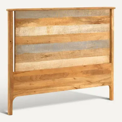 Tête De Lit En Bois De Manguier Naturel Et Gris Prête À Poser