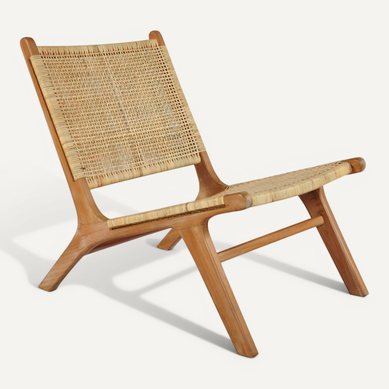 Fauteuil Lounge En Teck Et Rotin Naturel Style Bohème Chic Fauteuil Lounge En Teck Et Rotin Naturel Style Bohème Chic