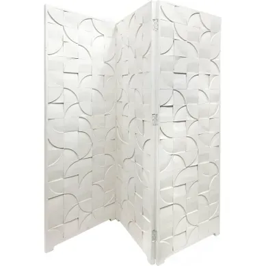 Paravent Décoratif Blanc Sculpté En Relief Profond Pour Intérieur Paravent Décoratif Blanc Sculpté En Relief Profond Pour Intérieur