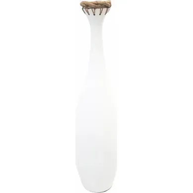 Vase Bambou Blanc Tressage Naturel Décoration élégante