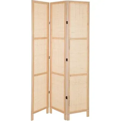 Paravent 200 x 120 x 2,5 Cm En Bois Et Bambou Naturel Paravent 200 x 120 x 2,5 Cm En Bois Et Bambou Naturel