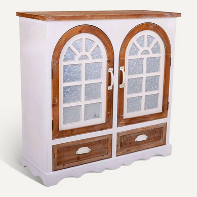 Buffet Bas Coloré En Bois Et Métal Esprit Maison De Campagne