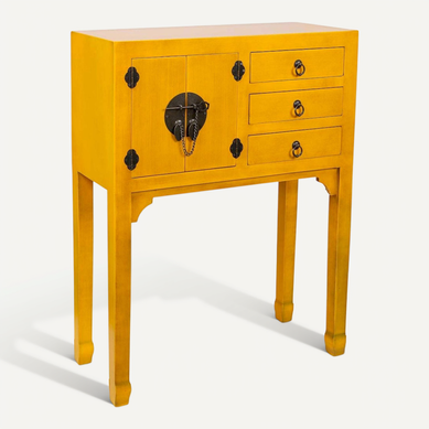 Console Art Déco Jaune Métal Avec Portes Et Tiroirs élégants Console Art Déco Jaune Métal Avec Portes Et Tiroirs élégants