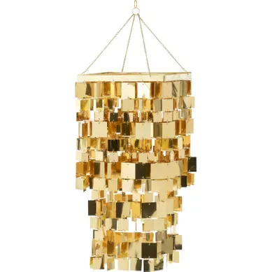 Abat Jour Chandelier Carré Doré Effet Miroir élégant