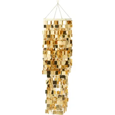 Abat-jour Chandelier Carré Doré En Pvc Pour Une Touche élégante