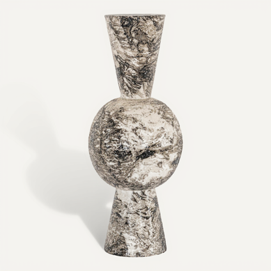 Vase Décoratif Design Noir Et Blanc à Motif Artistique Sculptural Vase Décoratif Design Noir Et Blanc à Motif Artistique Sculptural