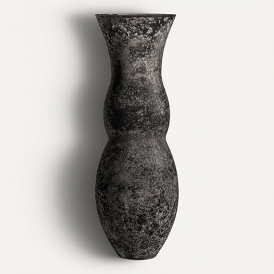 Vase En Verre Noir Finition Vieillie Style Contemporain élégant Vase En Verre Noir Finition Vieillie Style Contemporain élégant