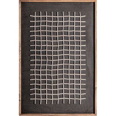 Panneau Décoratif Contemporain Bois Foncé Finition Vieillie