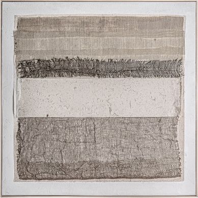 Tableau Contemporain Blanc Cassé Formes Organiques Vertes élégantes - 150 X 150 Cm Tableau Contemporain Blanc Cassé Formes Organiques Vertes élégantes - 150 X 150 Cm