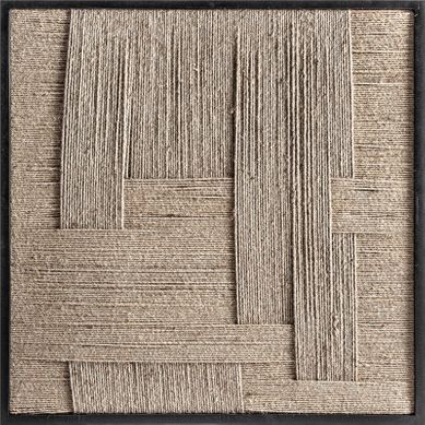 Tableau Contemporain En Jute Marron Finition Patine élégante - 90 X 90 Cm Tableau Contemporain En Jute Marron Finition Patine élégante - 90 X 90 Cm