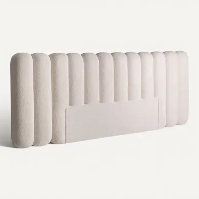Tête De Lit Contemporaine Crème Finition Marbrée En Bouclé