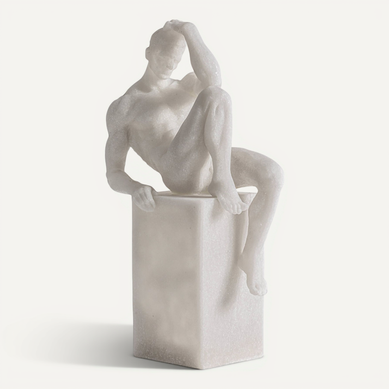 Sculpture Phoebe En Résine Blanche Style Contemporain Artisanal
