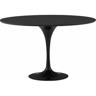 Table À Manger Ronde Noire Au Pied Central