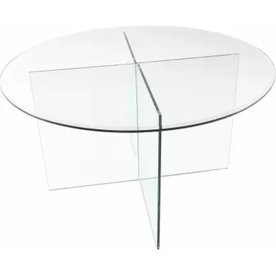 Table À Manger Ronde En Verre Transparent