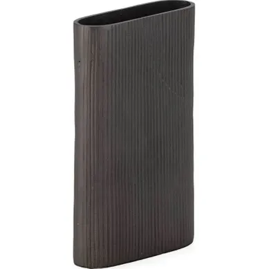 Vase En Métal Plomb Antique Strié