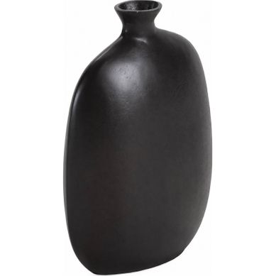Vase En Métal Bronze Noirâtre Sculptural