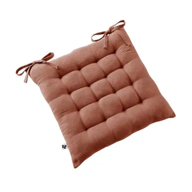 Assise Matelassée 16 Points Gaia 40 X 40 Cm Gaze De Coton Unie Terracotta Assise Matelassée 16 Points Gaia 40 X 40 Cm Gaze De Coton Unie Terracotta