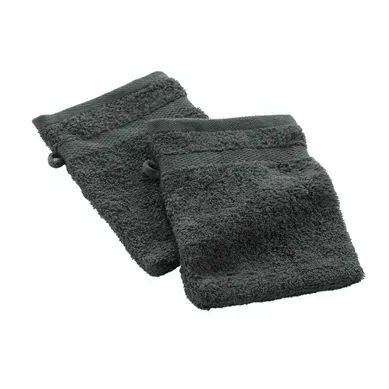 Lot De 2 Gants De Toilette 15 X 21 Cm Elegante Uni Anthracite Lot De 2 Gants De Toilette 15 X 21 Cm Elegante Uni Anthracite