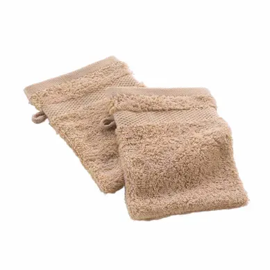 Lot De 2 Gants De Toilette 15 X 21 Cm Elegante Uni Noisette Lot De 2 Gants De Toilette 15 X 21 Cm Elegante Uni Noisette