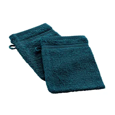 Lot De 2 Gants De Toilette 15 X 21 Cm Tendresse Indigo Lot De 2 Gants De Toilette 15 X 21 Cm Tendresse Indigo