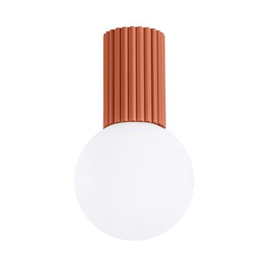 Plafonnier En Aluminium/verre - Orbis - Ocre Rouge - Ip44 - 8 - G9