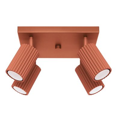 Plafonnier En Aluminium - Onyx 4 - Ocre Rouge - Ip20 - Max 10w LED - Gu10