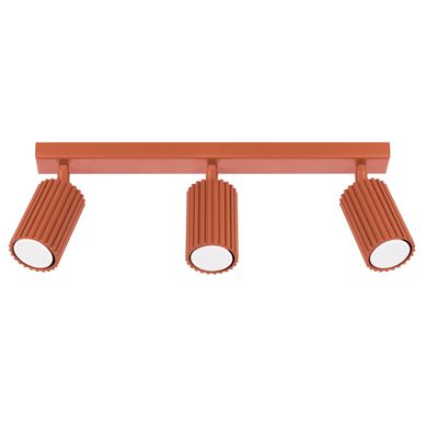 Plafonnier En Aluminium - Onyx 3l - Ocre Rouge - Ip20 - Max 10w LED - Gu10