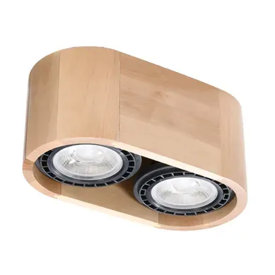 Plafonnier En Bois - Nova - Bois Naturel - Ip20 - Max 10w LED - Gu10/es111 - Style Scandinave