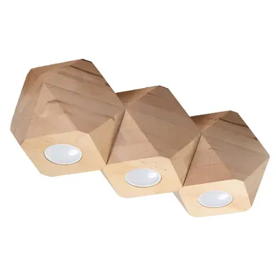 Plafonnier En Bois - Taina - Bois Naturel - Ip20 - Max 10w LED - Gu10 - Style Scandinave