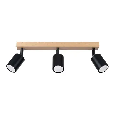 Plafonnier En Acier/bois - Dior - Bois Noir - Ip20 - Max 10w LED - Gu10 - Style Moderne
