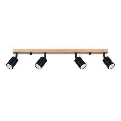 Plafonnier En Acier/bois - Dior - Bois Noir - Ip20 - Max 10w LED - Gu10 - Style Moderne
